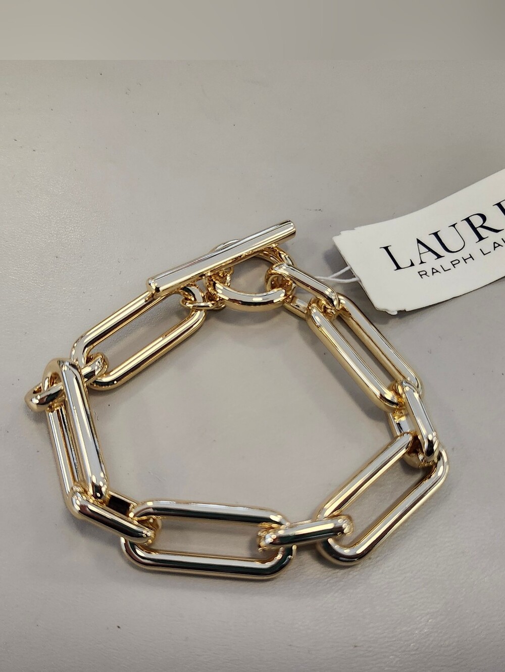 NWT Ralph Lauren Gold-Tone Large Link Flex Bracelet